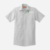 Short Sleeve Striped Industrial Work Shirt Thumbnail